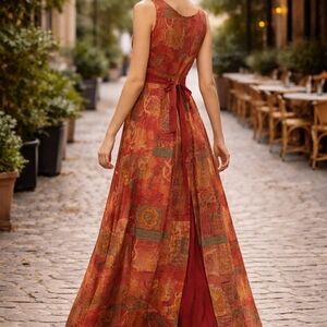 Chic Bohemian Maxi Dress in Rich Red